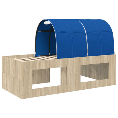 Kids'High Bed Frame with Desk 3 pcs Sonoma Oak and Blue
