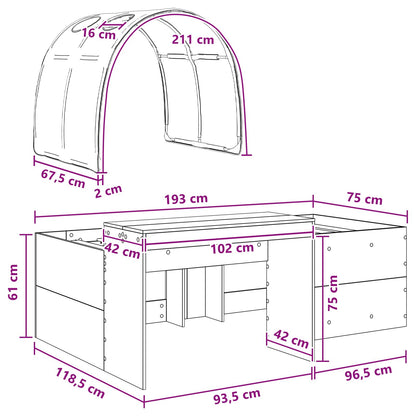 Bed with Tunnel 4 pcs Artisian Oak and Red Engineered Wood