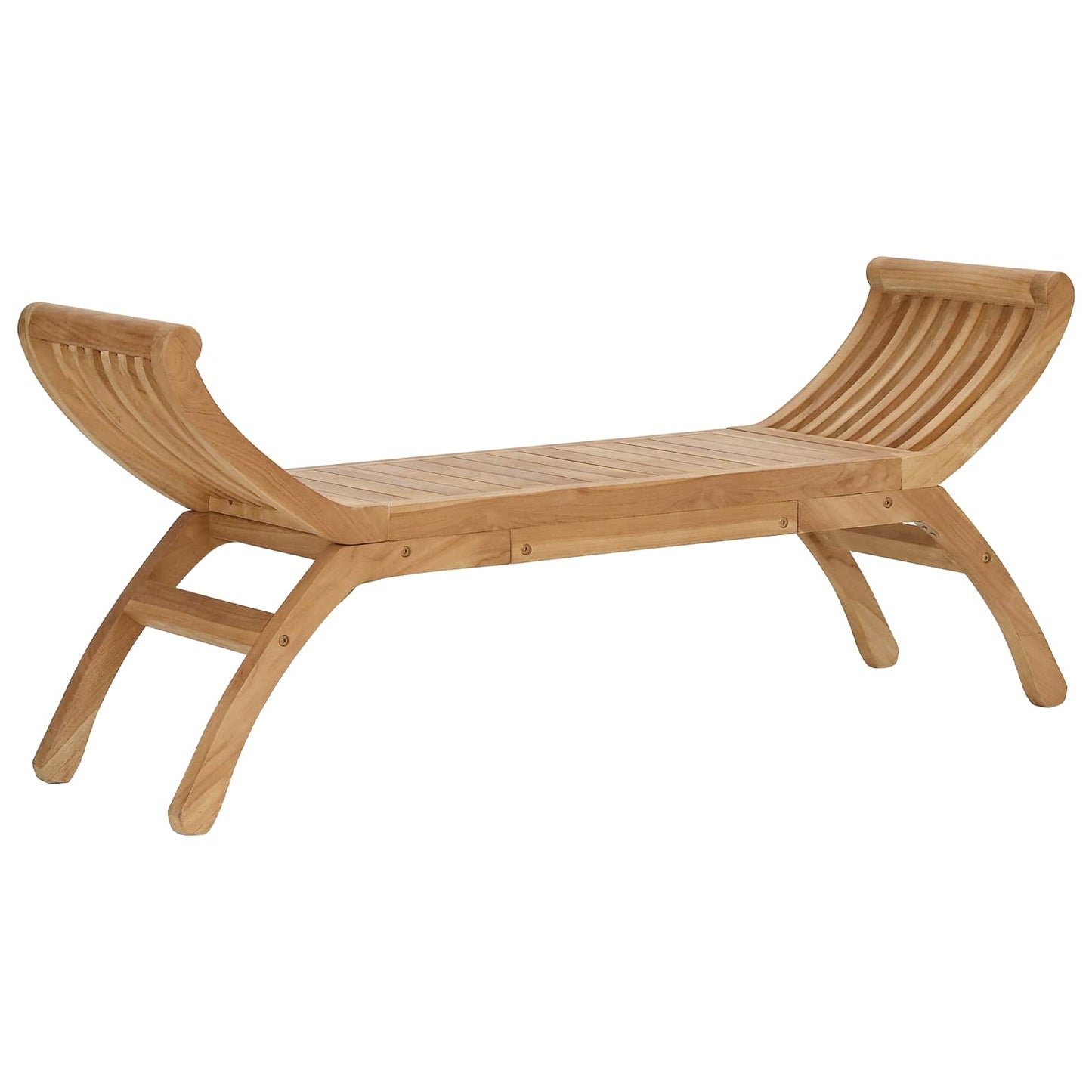Garden Bench 2 -Seater 49.61 in Solid Teak Wood Natural