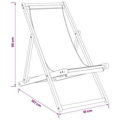Beach Chair Taupe Solid Teak Wood