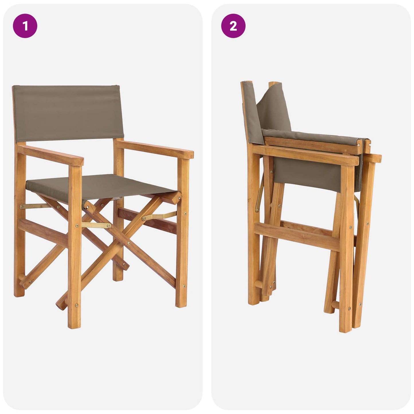 Director Chair 100% Polyester Solid-Teak