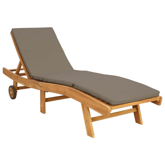 Sun Lounger Polyester Brown and Taupe
