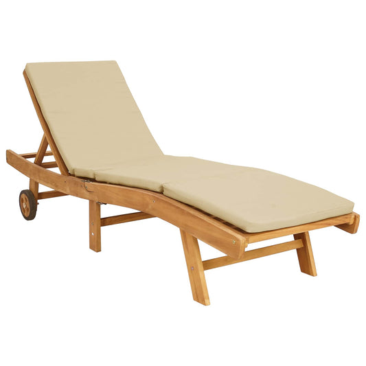 Sun Lounger Polyester Brown and Beige