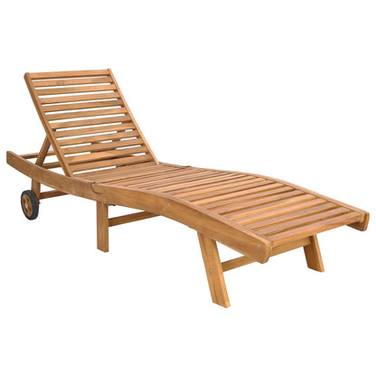 Sun Lounger Brown and Light Grey Polyester