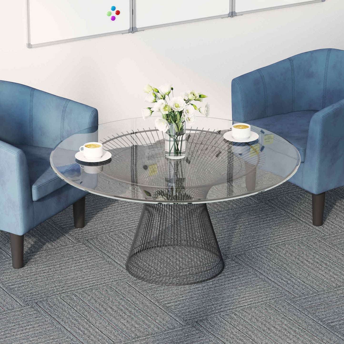 Carpet Tile Light Grey with Stripe 50 x 50 cm 4 pcs