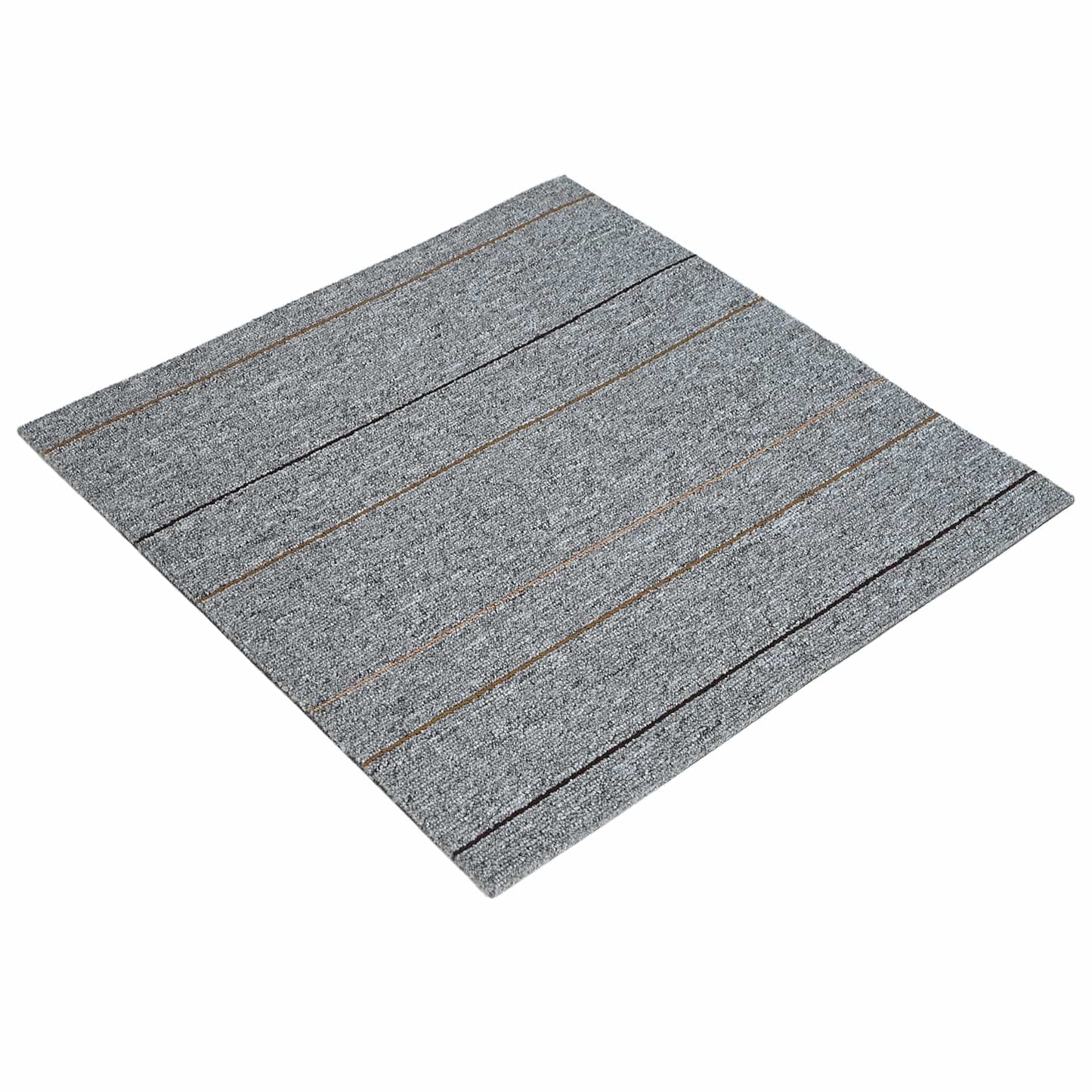 Carpet Tile Light Grey with Stripe 50 x 50 cm 4 pcs
