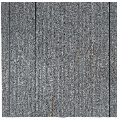 Carpet Tile Light Grey with Stripe 50 x 50 cm 4 pcs