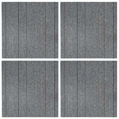 Carpet Tile Light Grey with Stripe 50 x 50 cm 4 pcs