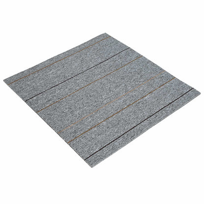 Carpet Tile Light Grey with Stripes 50 x 50 cm 36 pcs