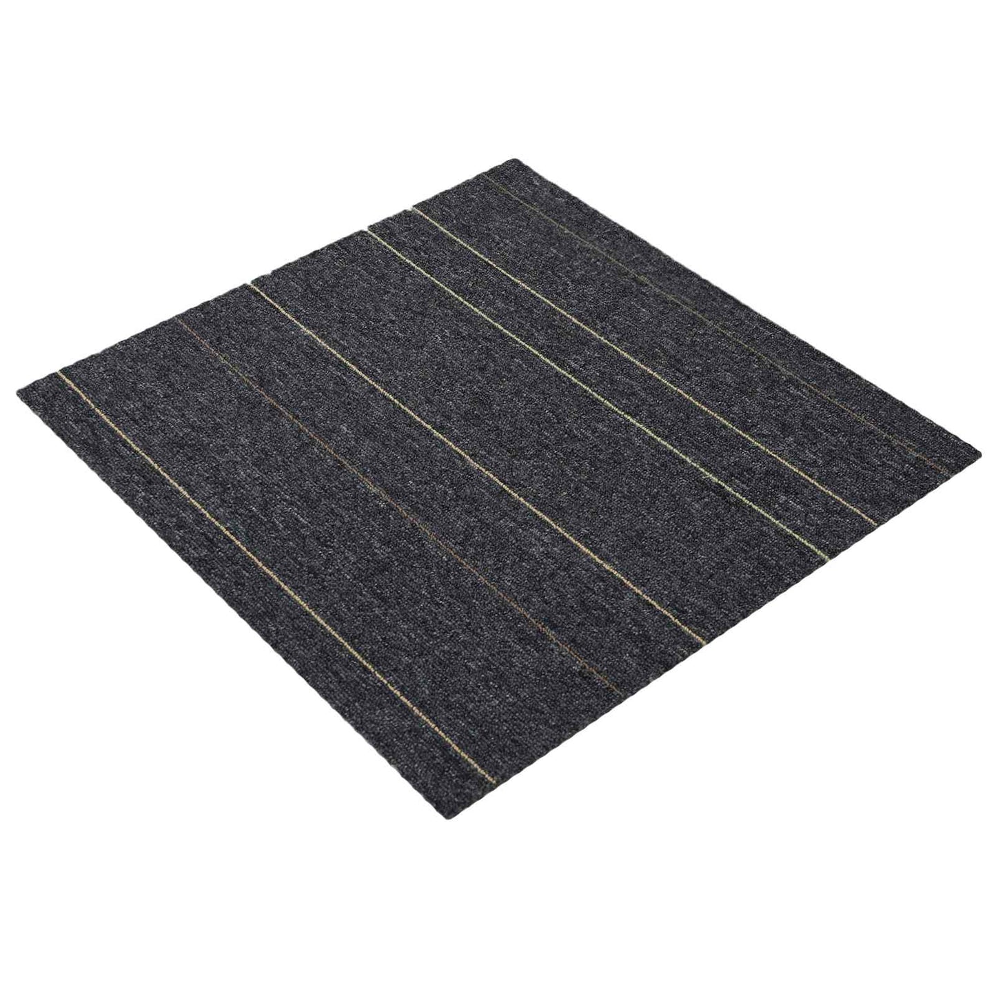 Carpet Tile Dark Grey with Stripes 50 x 50 cm 4 pcs