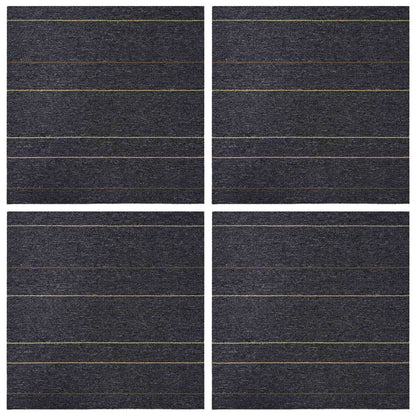 Carpet Tile Dark Grey with Stripes 50 x 50 cm 4 pcs