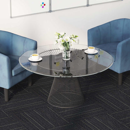 Carpet Tile Dark Grey with Stripes 50 x 50 cm 36 pcs