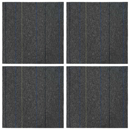 Carpet Tile Medium Grey with Stripes 50 x 50 cm 4 pcs