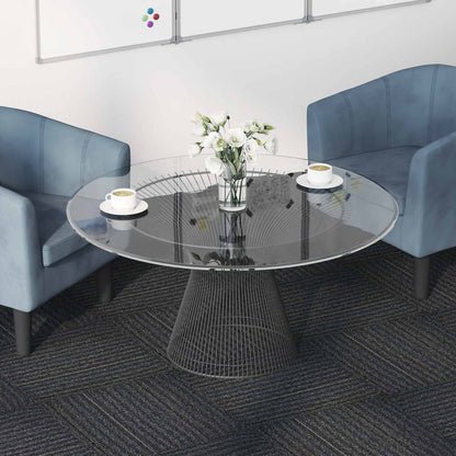 Carpet Tile Medium Grey with Stripes 50 x 50 cm 20 pcs