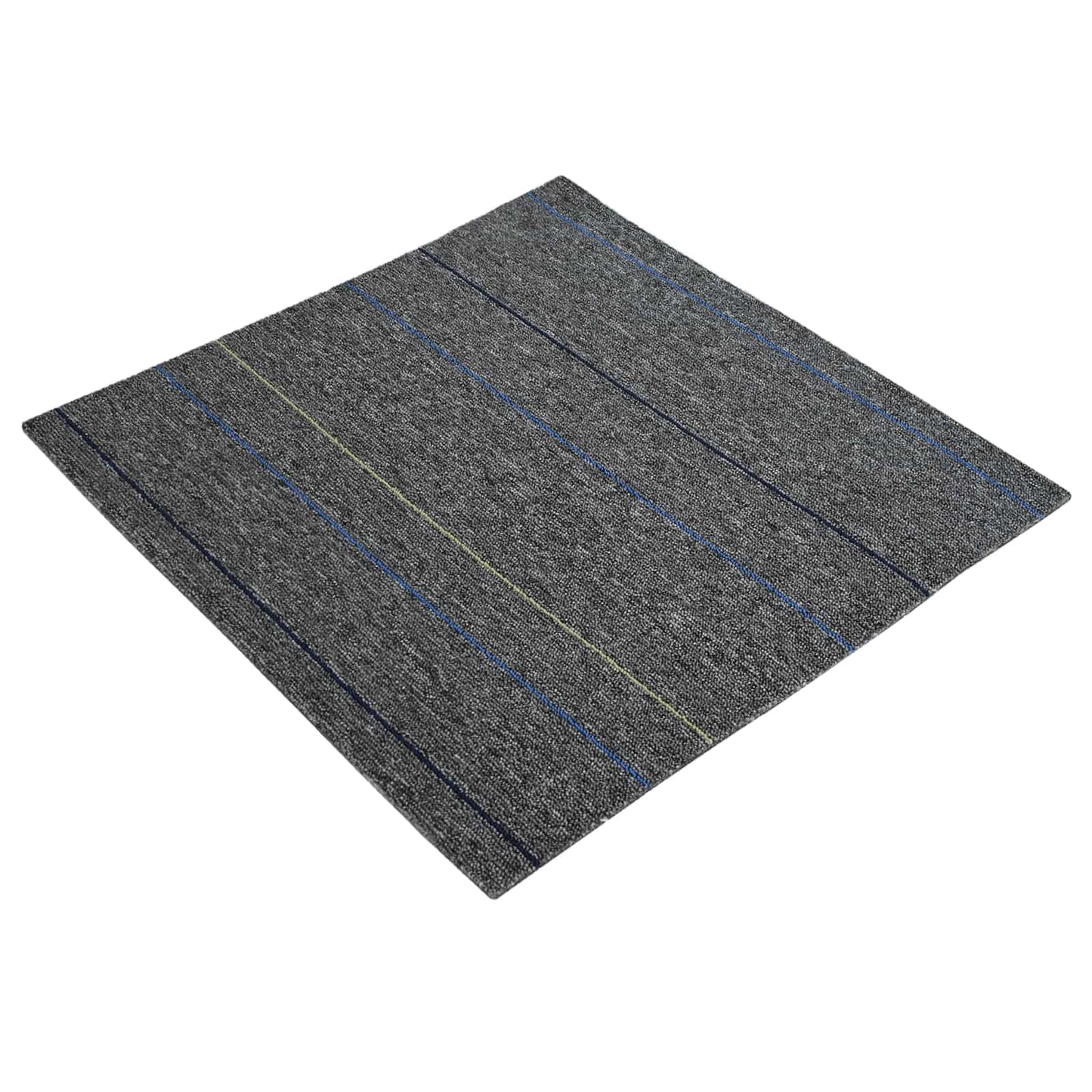 Carpet Tile Medium Grey with Stripes 50 x 50 cm 20 pcs