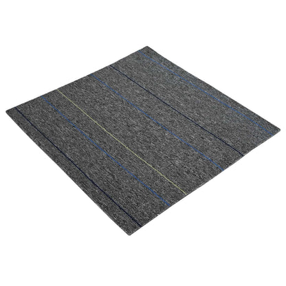 Carpet Tile Medium Grey with Stripes 50 x 50 cm 36 pcs