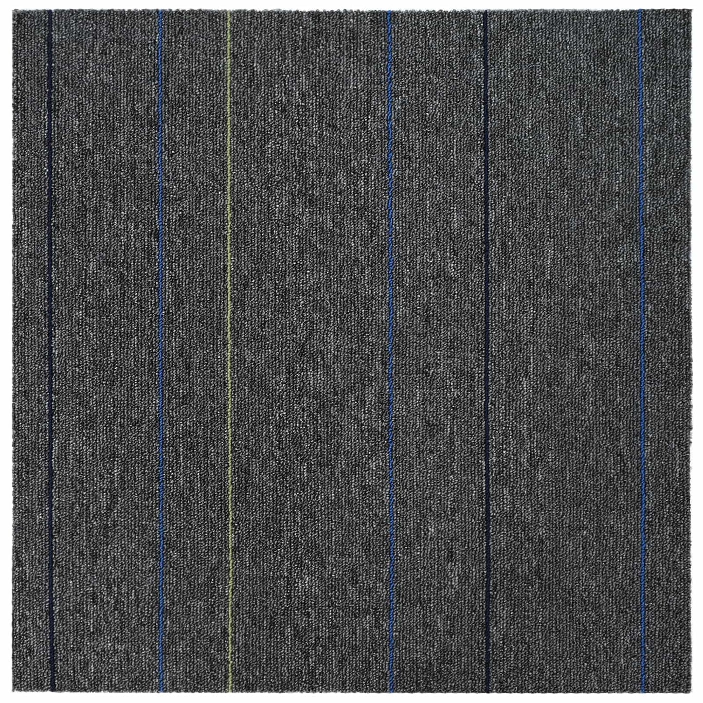 Carpet Tile Medium Grey with Stripes 50 x 50 cm 36 pcs