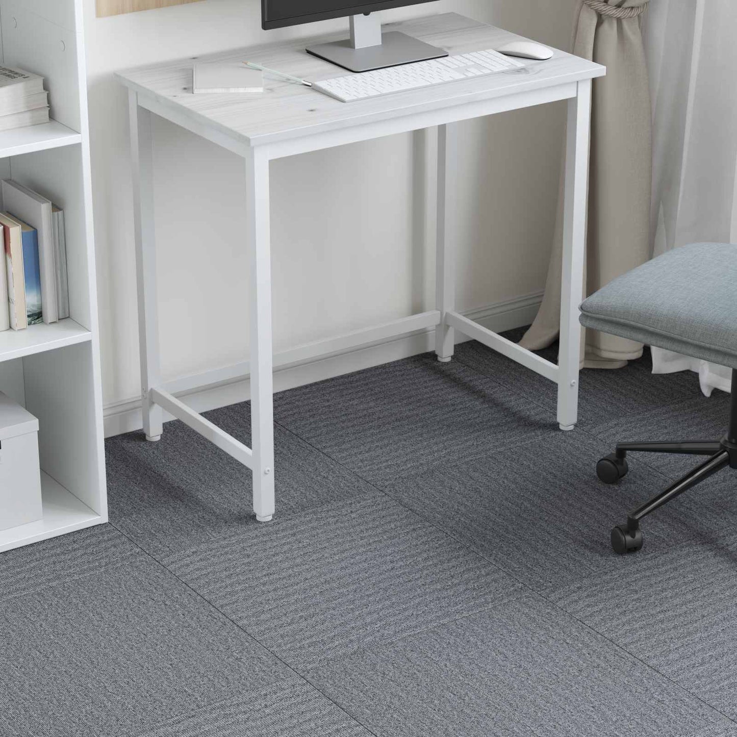 Carpet Tile Light Grey 50 x 50 cm 36 pcs PP and Bitumen