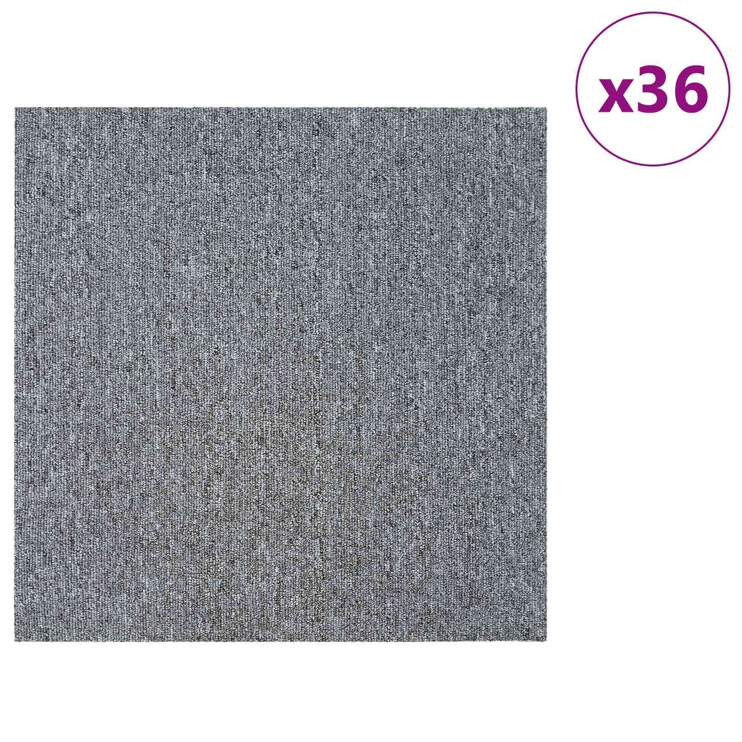 Carpet Tile Light Grey 50 x 50 cm 36 pcs PP and Bitumen