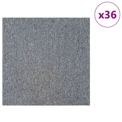 Carpet Tile Light Grey 50 x 50 cm 36 pcs PP and Bitumen