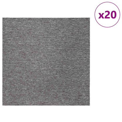 Carpet Tile Brown 50 x 50 cm 20 pcs PP and Bitumen
