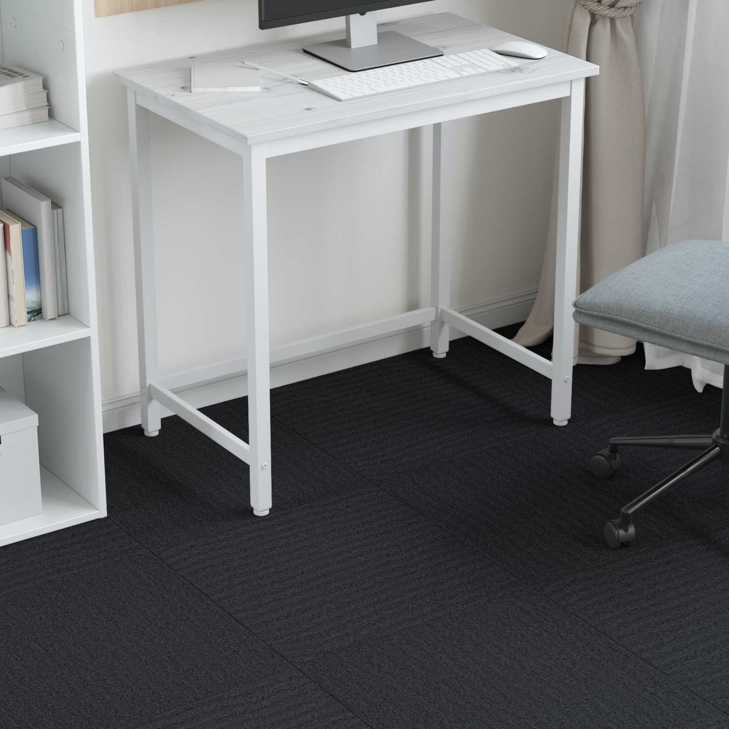 Carpet Tile Dark Grey 50 x 50 cm 20 pcs PP and Bitumen