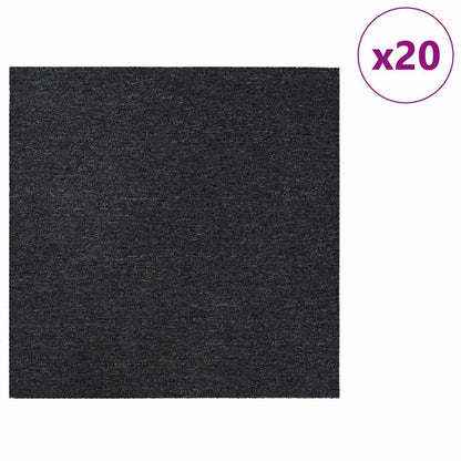 Carpet Tile Dark Grey 50 x 50 cm 20 pcs PP and Bitumen