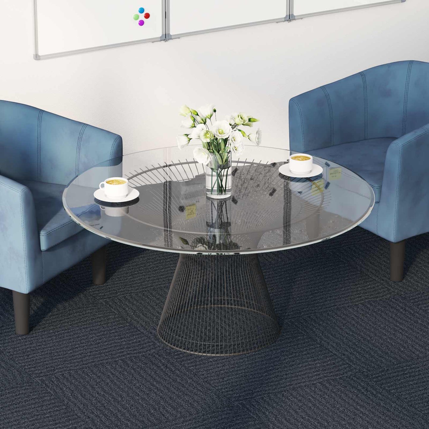 Carpet Tile Blue Grey 50 x 50 cm 20 pcs PP and Bitumen