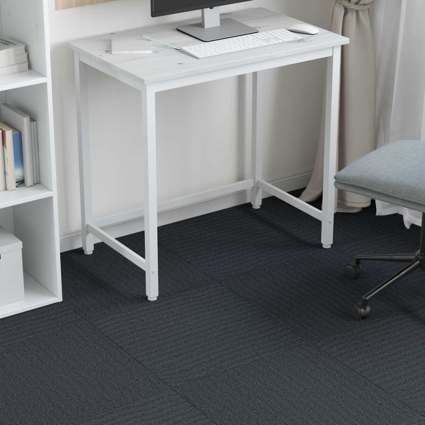Carpet Tile Blue Grey 50 x 50 cm 20 pcs PP and Bitumen