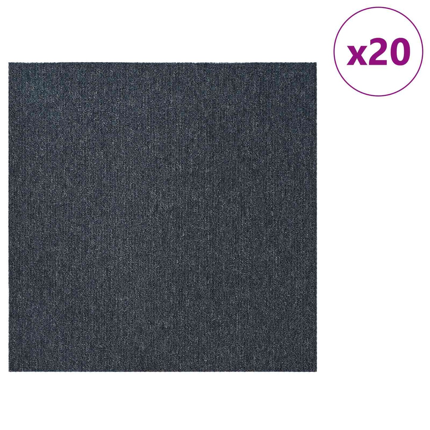 Carpet Tile Blue Grey 50 x 50 cm 20 pcs PP and Bitumen