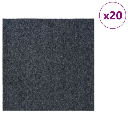 Carpet Tile Blue Grey 50 x 50 cm 20 pcs PP and Bitumen