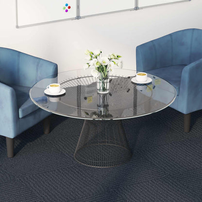 Carpet Tile Blue Grey 50 x 50 cm 36 pcs PP and Bitumen