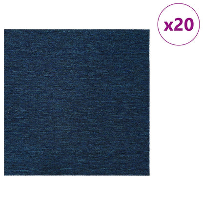 Carpet Tile Blue 50 x 50 cm 20 pcs PP and Bitumen