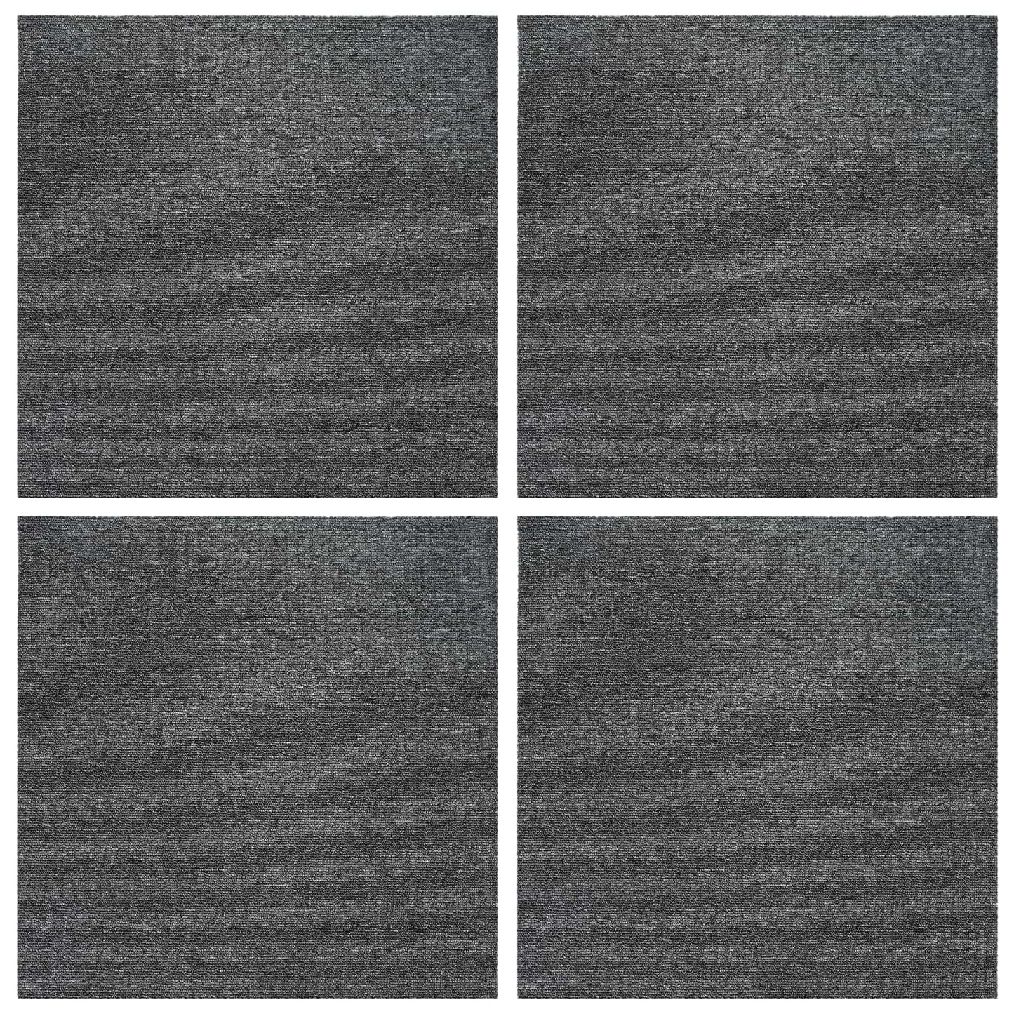 Carpet Tile Medium Grey 50 x 50 cm 4 pcs PP and Bitumen