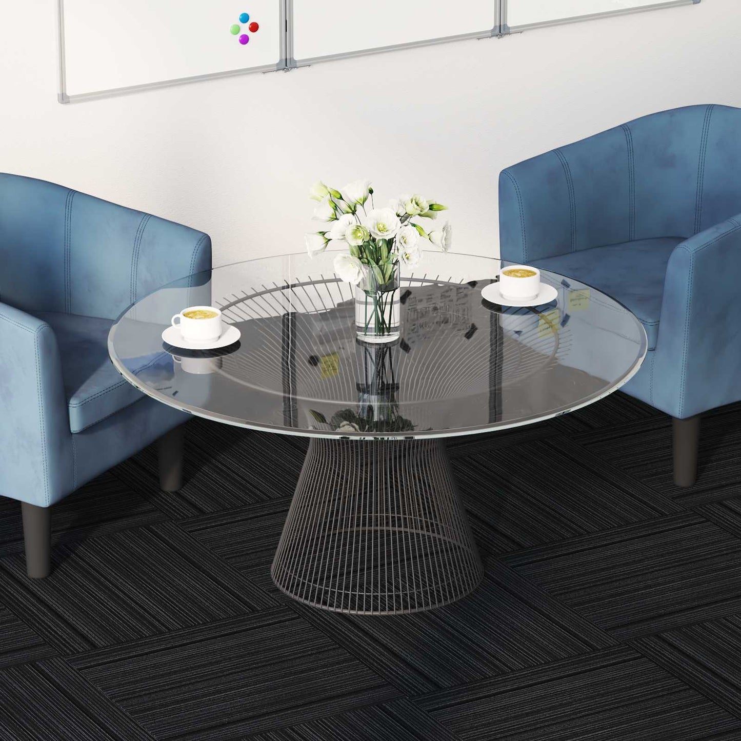 Carpet Tile Striped Light Grey 50 x 50 cm 20 pcs PP and Bitumen