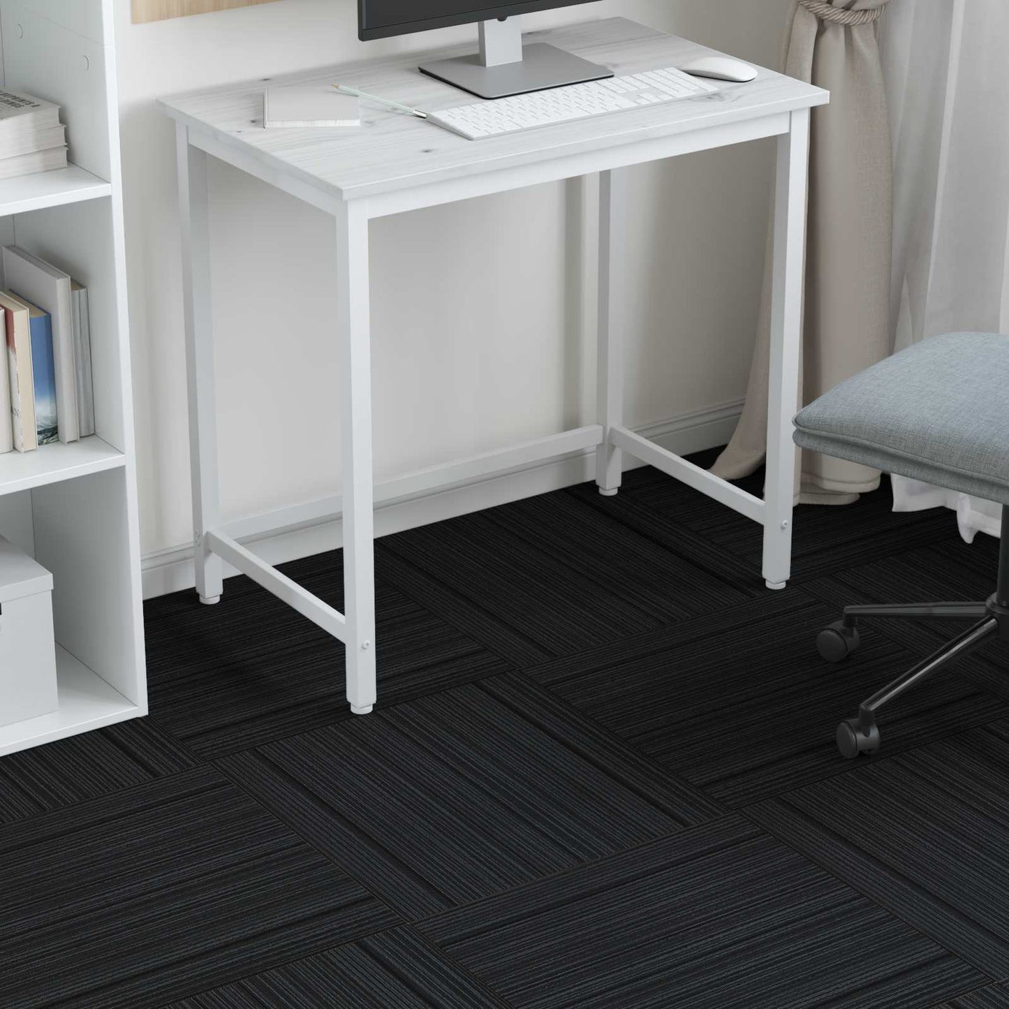 Carpet Tile Striped Light Grey 50 x 50 cm 20 pcs PP and Bitumen