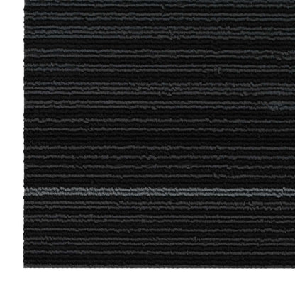 Carpet Tile Striped Dark Grey 50 x 50 cm 4 pcs PP and Bitumen
