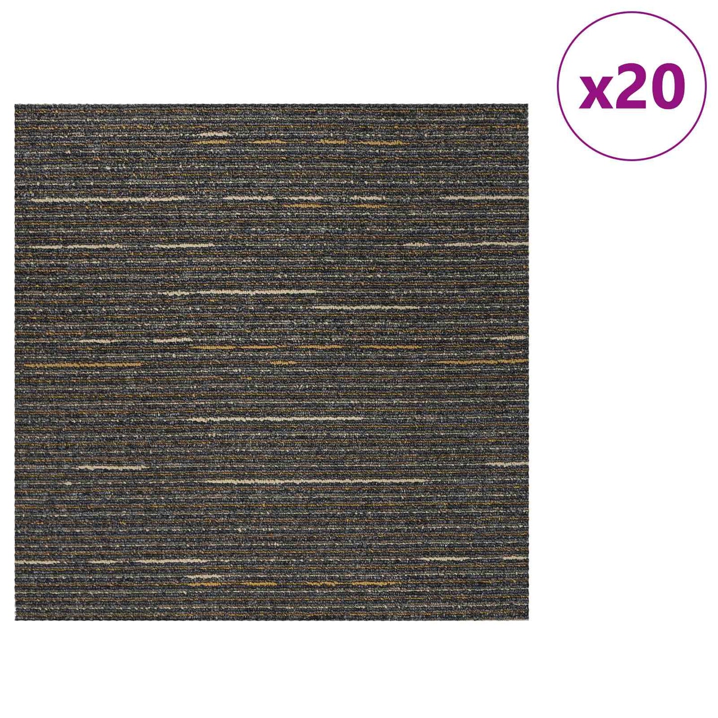 Carpet Tile Striped Light Brown 50 x 50 cm 20 pcs