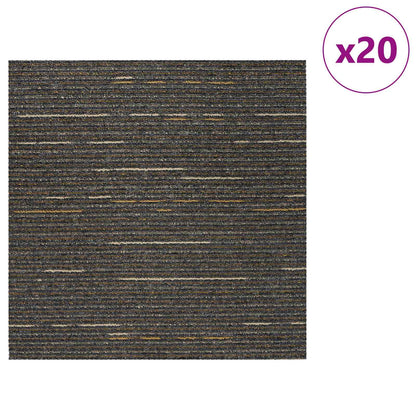 Carpet Tile Striped Light Brown 50 x 50 cm 20 pcs