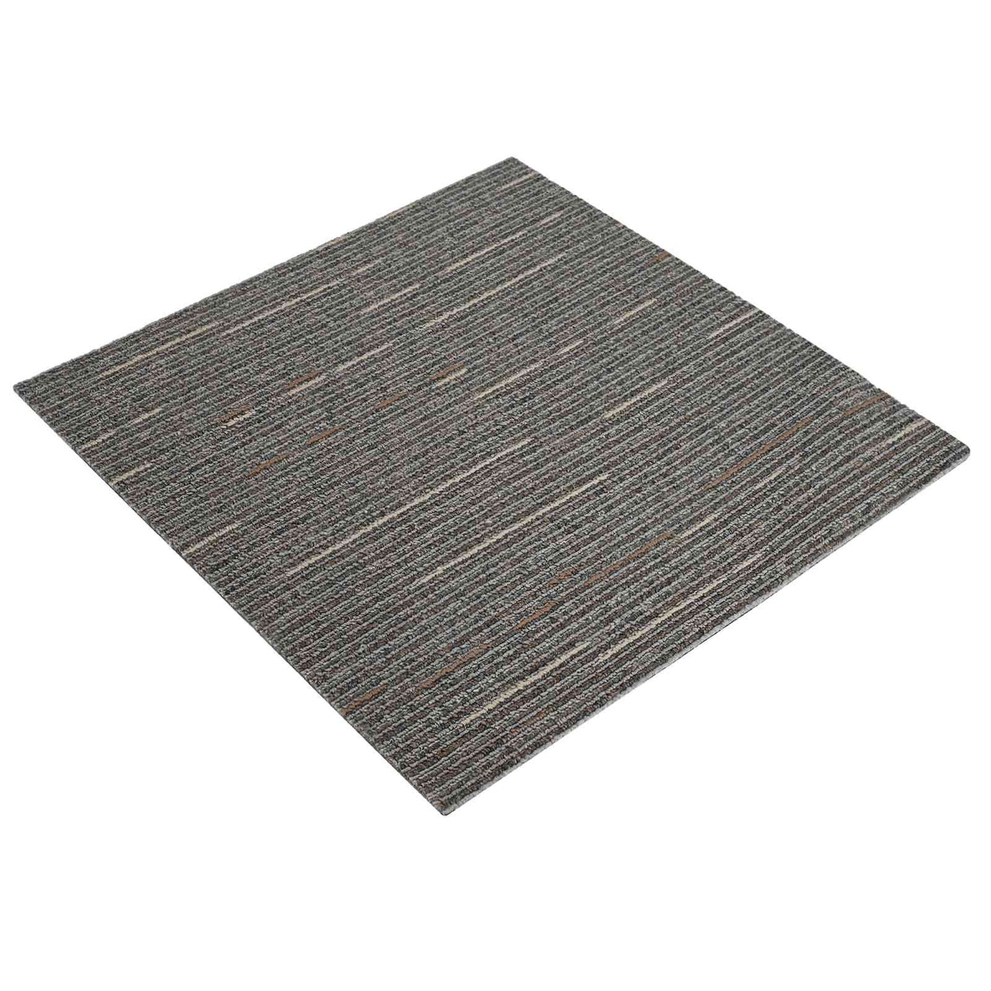 Carpet Tile Striped Dark Brown 50 x 50 cm 4 pcs PP and Bitumen