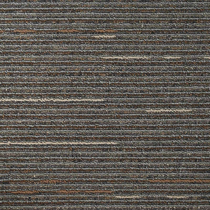 Carpet Tile Striped Dark Brown 50 x 50 cm 4 pcs PP and Bitumen