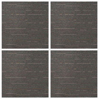 Carpet Tile Striped Dark Brown 50 x 50 cm 4 pcs PP and Bitumen