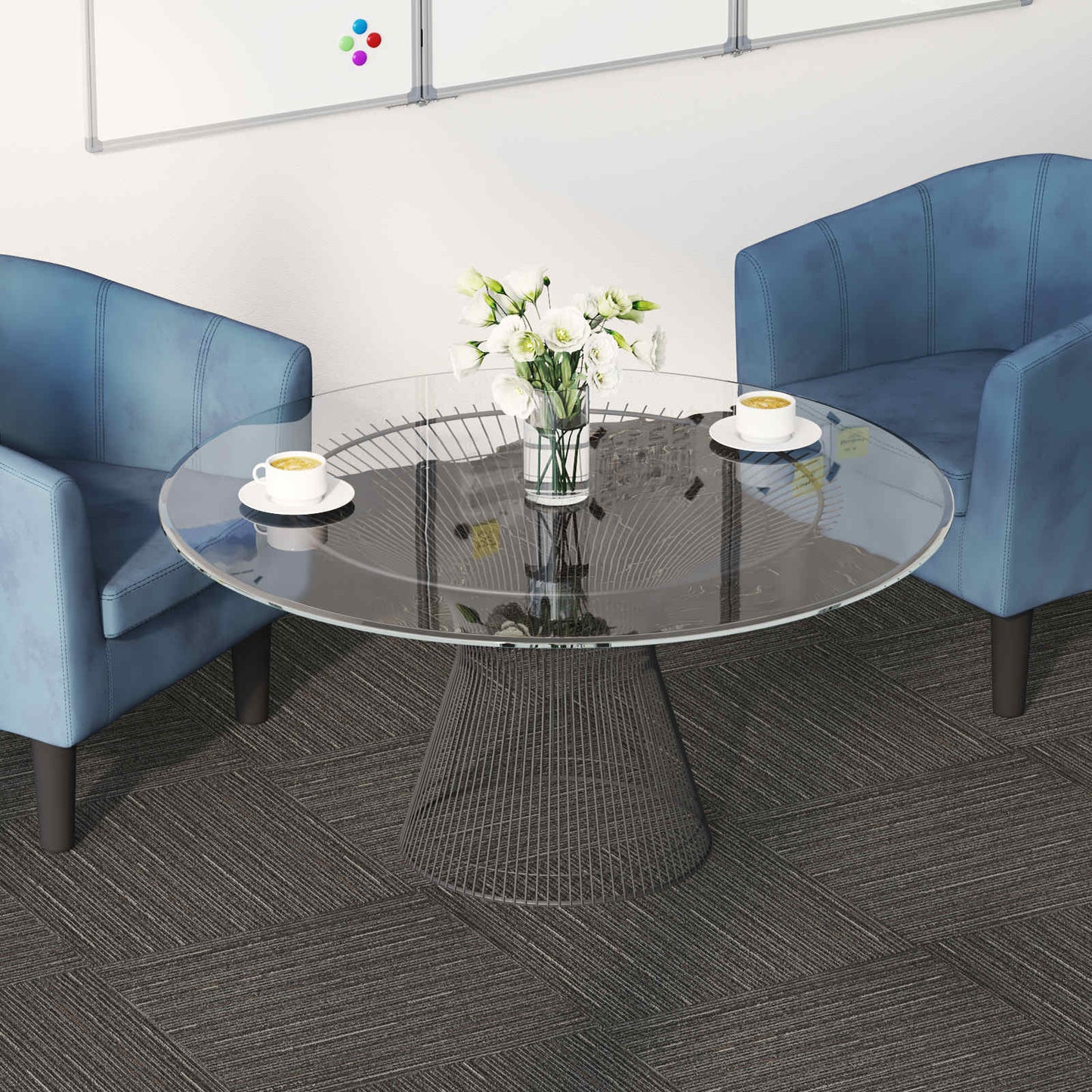 Carpet Tile Striped Dark Brown 50 x 50 cm 20 pcs PP and Bitumen