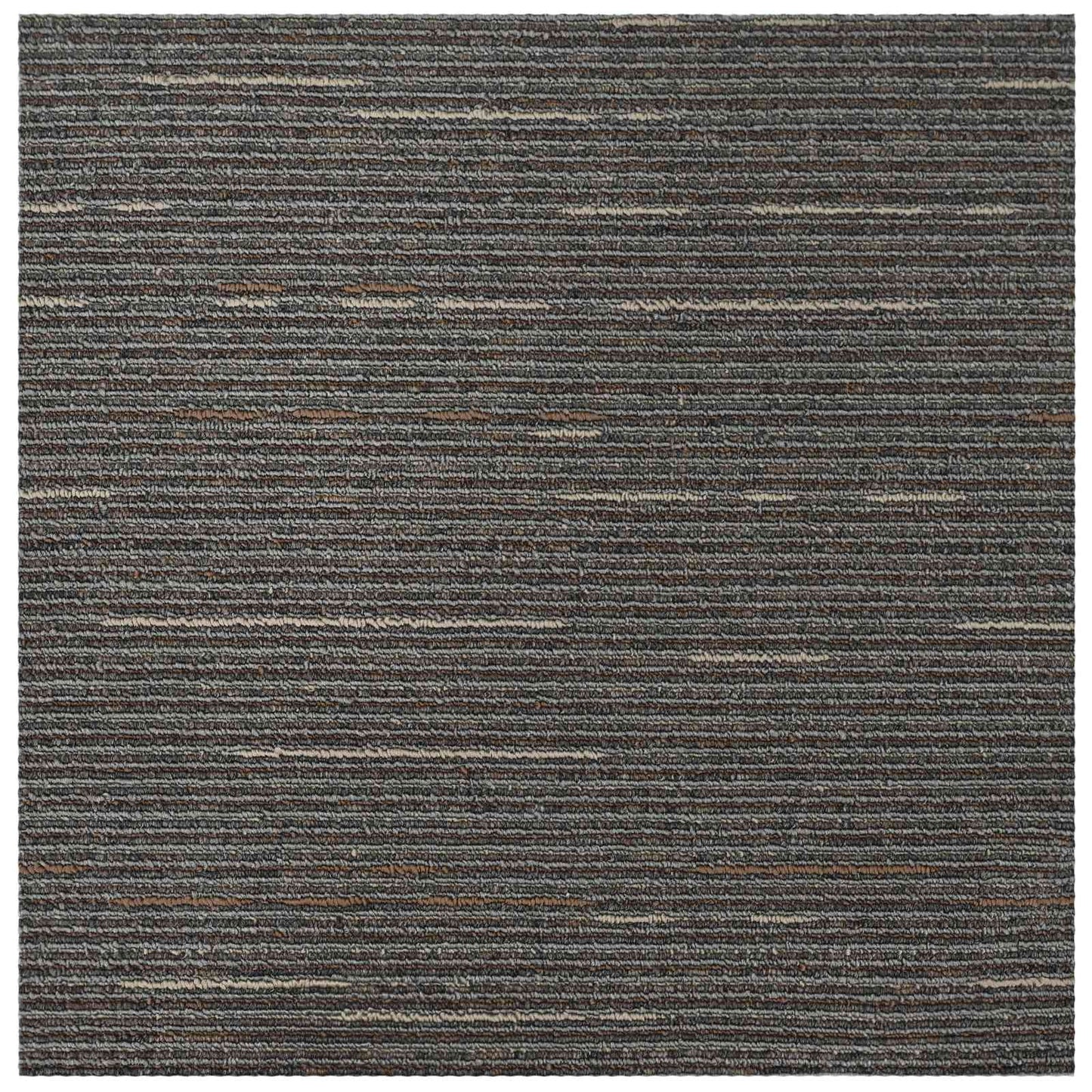 Carpet Tile Striped Dark Brown 50 x 50 cm 20 pcs PP and Bitumen