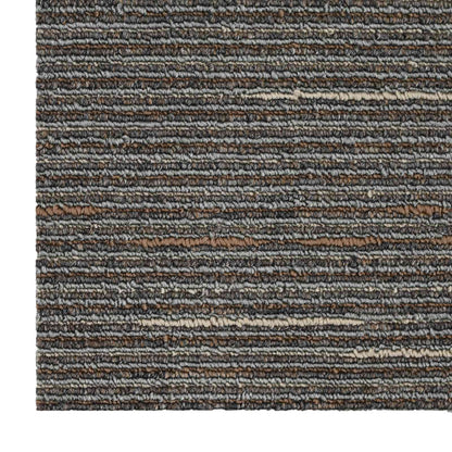Carpet Tile Striped Dark Brown 50 x 50 cm 36 pcs PP and Bitumen