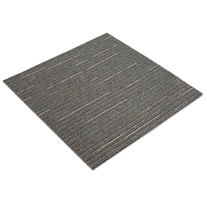 Carpet Tile Striped Dark Brown 50 x 50 cm 36 pcs PP and Bitumen