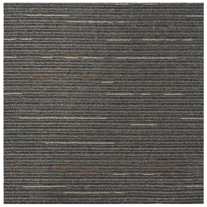 Carpet Tile Striped Dark Brown 50 x 50 cm 36 pcs PP and Bitumen
