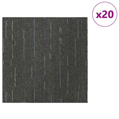 Carpet Tile Striped Light Green 50 x 50 cm 20 pcs