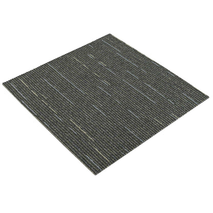 Carpet Tile Striped Light Green 50 x 50 cm 36 pcs