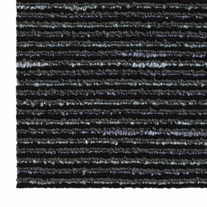Carpet Tile Striped Black 50 x 50 cm 36 pcs PP and Bitumen